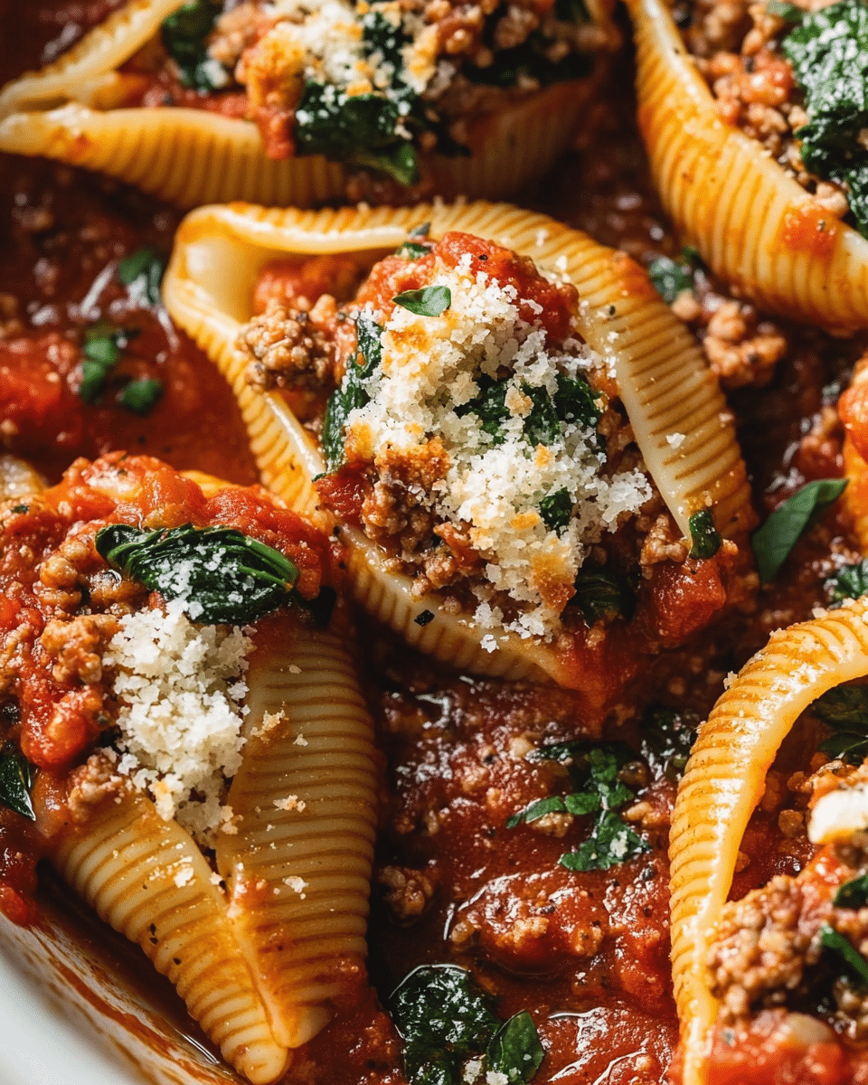 Stuffed Pasta Shells with Ground Turkey and Spinach – A Cozy, Healthy Comfort Dish