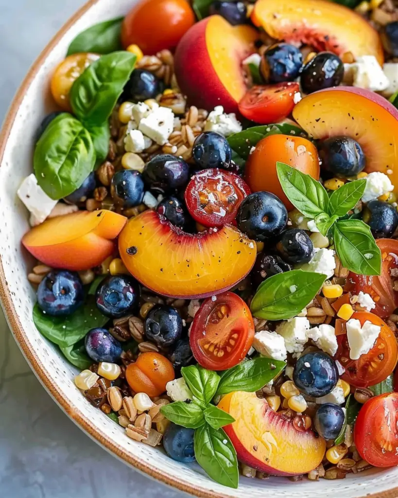 Summer Farro Salad with Peaches and Blueberries: A Refreshing and Nutrient-Packed Dish for Warm Days