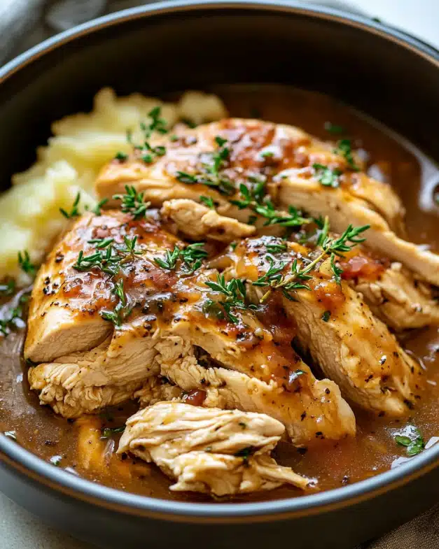 Easy Slow Cooker Chicken with Ranch, Italian, and Gravy Seasoning