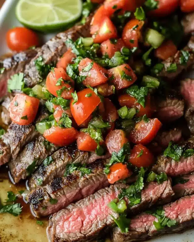 Zesty Cilantro Lime Flank Steak with Fresh Tomato Salsa — A Flavor Explosion for Your Dinner Table