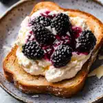 Whipped Ricotta Toast with Blackberry Jam and Honey: A Deliciously Light and Fruity Breakfast Treat