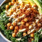 Crispy Chickpea and Kale Salad with Parmesan Tahini Dressing: A Flavor-Packed Vegetarian Delight