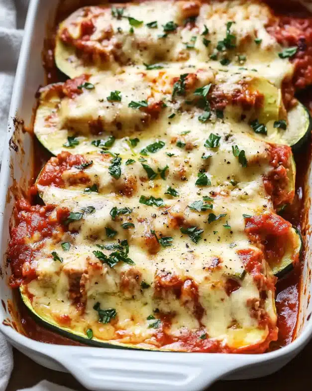 Lasagna-Stuffed Zucchini Boats with Ground Chicken: Your New Favorite Low-Carb Comfort Meal