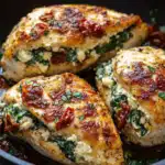 Cheesy Stuffed Chicken Breasts with Spinach and Sun-Dried Tomatoes