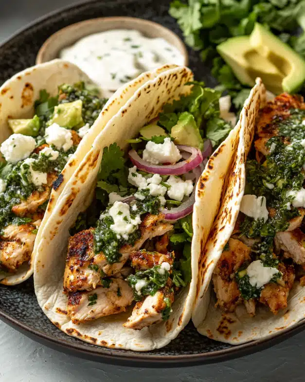 Creamy Chimichurri Chicken Tacos with Feta and Avocado: Your Next Favorite Dinner