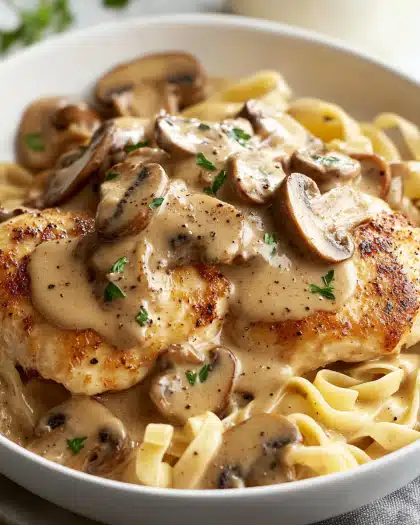 Creamy Mushroom Chicken with Garlic and Egg Noodles: Your New Favorite Comfort Meal