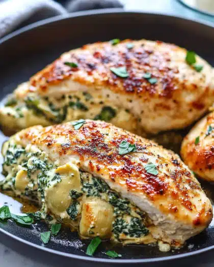 Creamy Spinach Artichoke Stuffed Chicken Breast: Your Ultimate High-Protein Dinner Delight