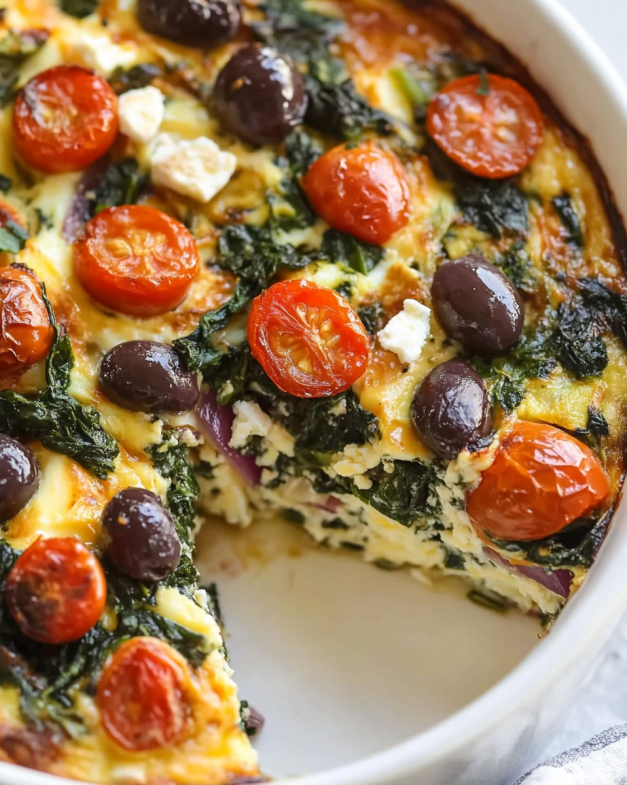Baked Spinach and Feta Egg Casserole with Cherry Tomatoes: Your Go-To Healthy Breakfast