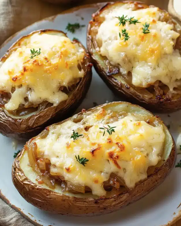 French Onion Twice-Baked Potatoes with Melted Cheese – A Comforting Classic Reinvented