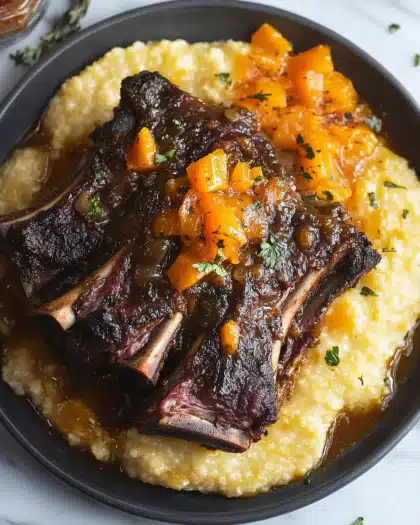 Tender Braised Short Ribs with Cheesy Grits: A Cozy Comfort Food Classic