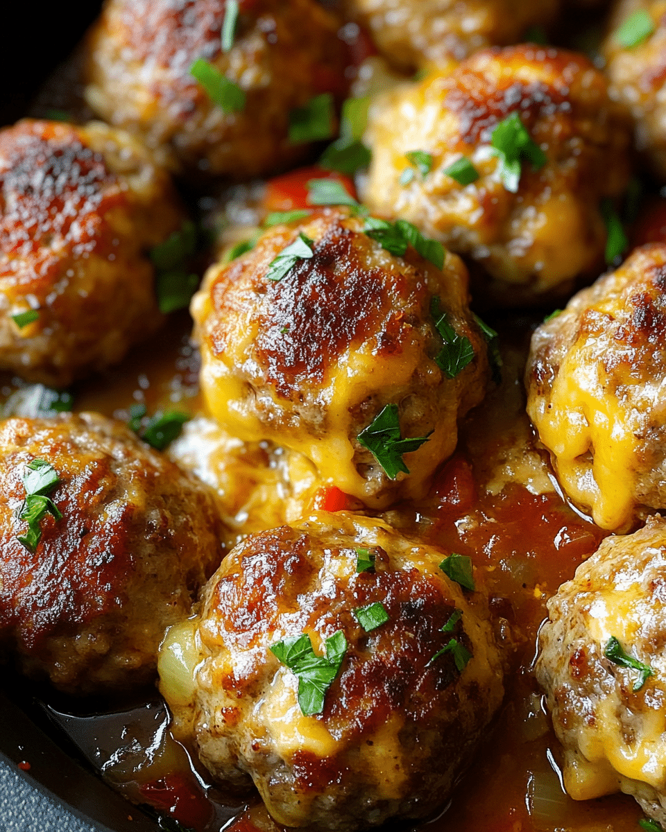 Cheddar-Stuffed Meatballs with Feta Cheese Sauce: A Flavor Explosion You’ll Crave