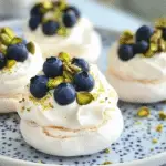 Mini Pavlovas with Cream, Blueberries, and Pistachios: A Light and Elegant Dessert for Every Occasion