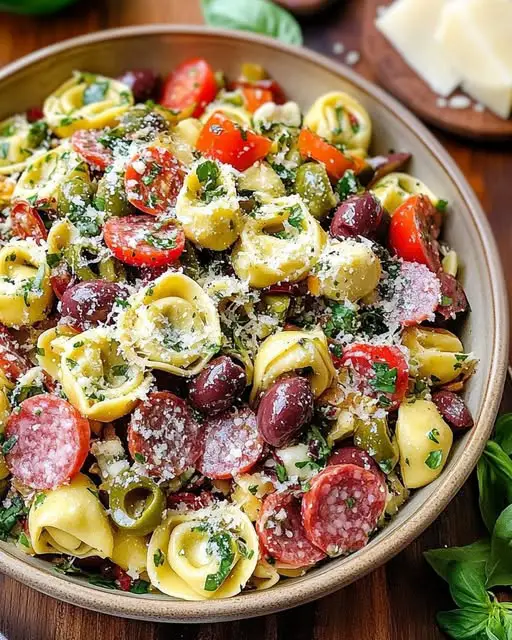Mediterranean Tortellini Pasta Salad with Tangy Vinaigrette