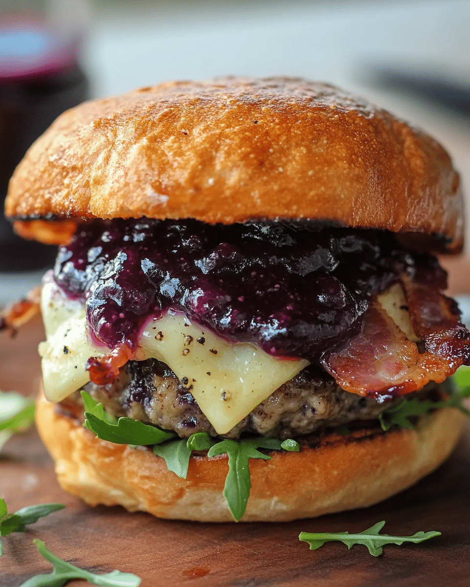 Brie and Bacon Burger with Blueberry Jam: A Delicious Low-Carb Delight You’ll Love