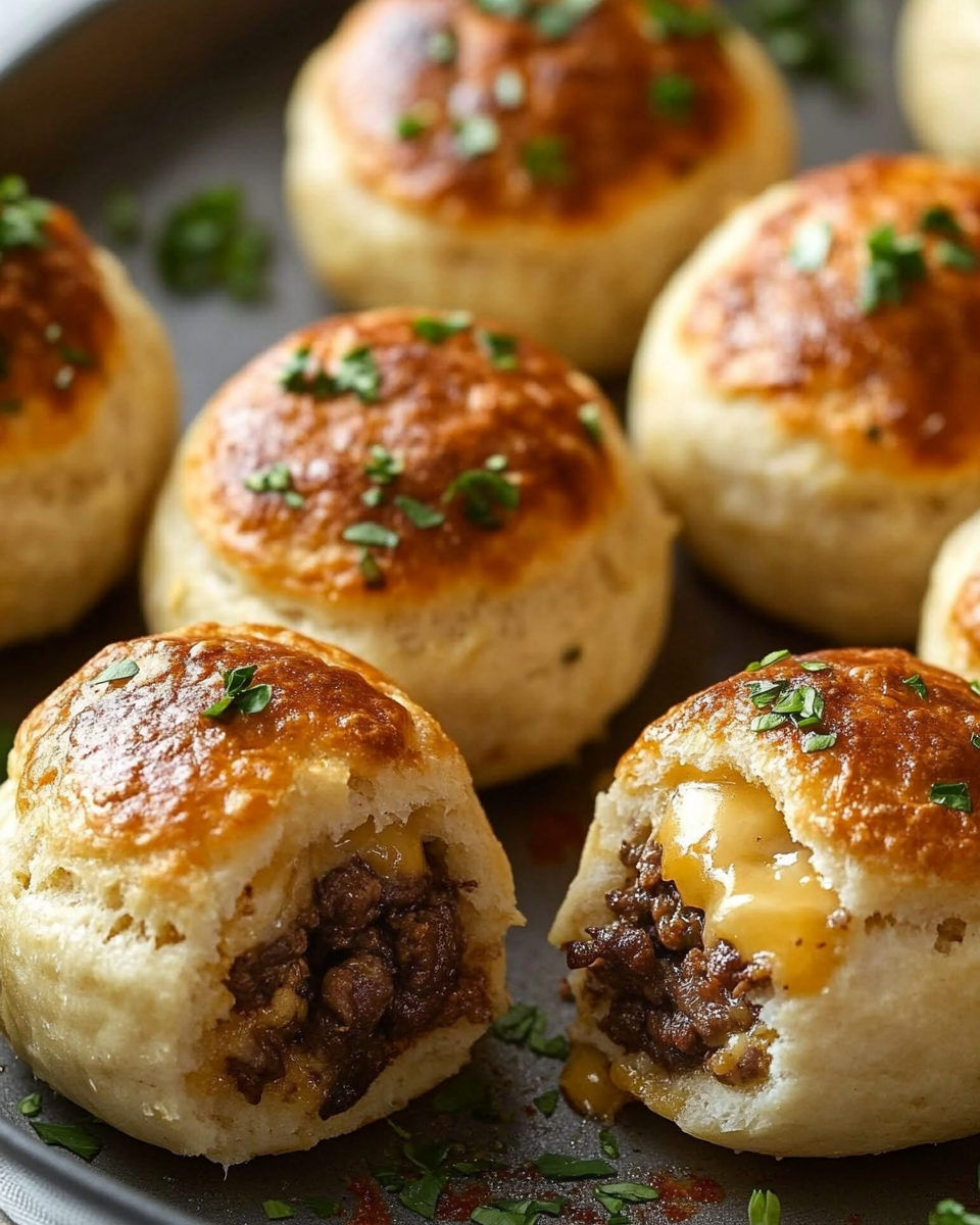Cheesy Beef Biscuit Bombs: Blow Your Taste Buds Away with Every Bite