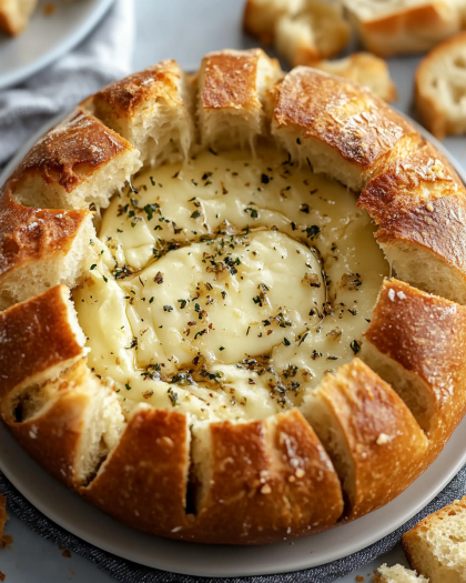 Baked Brie in Sourdough Bread Bowl with Garlic Butter: The Ultimate Comfort Appetizer