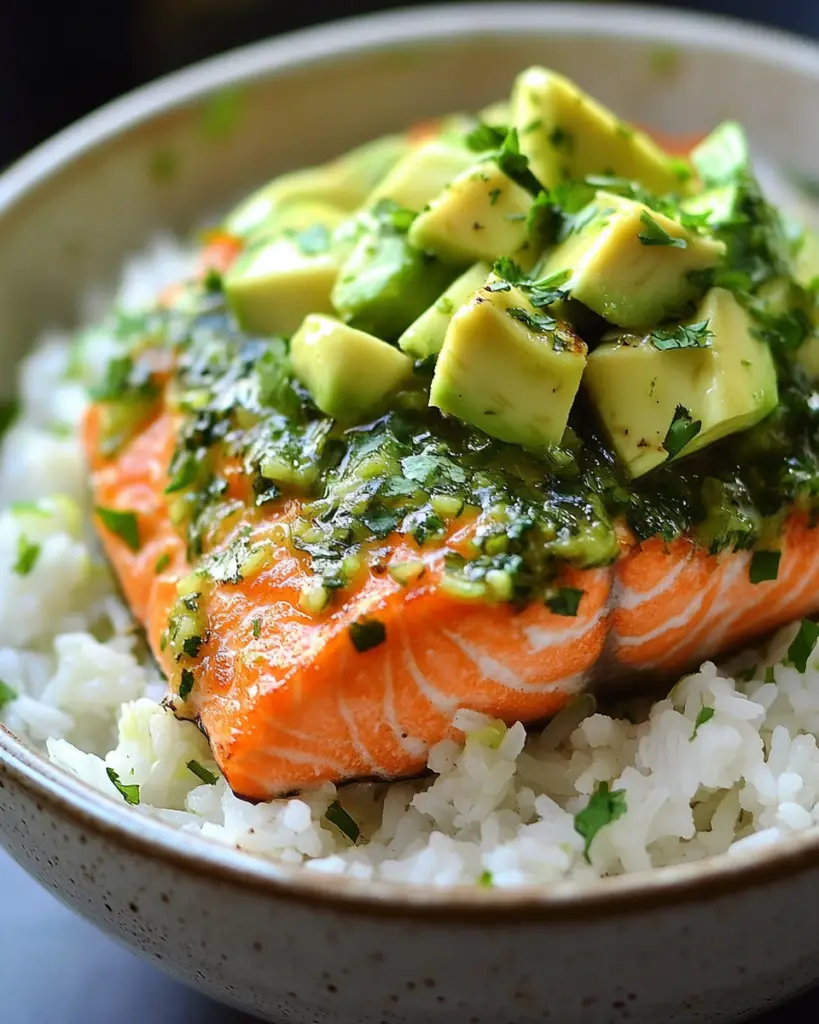 Cilantro Lime Salmon Bowls with Avocado and Jasmine Rice: A Fresh, Flavorful Meal to Savor