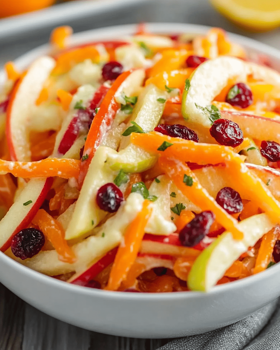 Crunchy Apple and Carrot Salad with Creamy Citrus Dressing