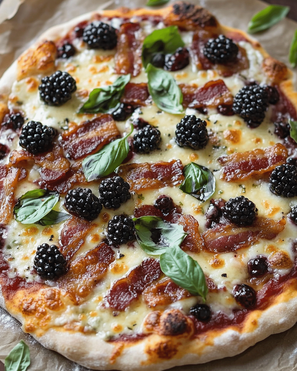 Grilled Bacon and Blackberry Pizza with Fresh Basil: A Sweet & Savory Summer Delight