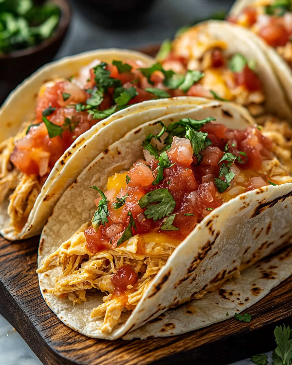 Slow Cooker Chicken Tacos with Salsa Queso — Your Go-To Comfort Meal with a Kick