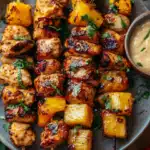 Grilled Chipotle Pineapple Chicken Skewers with Bang Bang Sauce Recipe