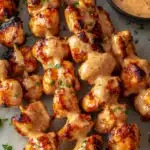 Air Fryer Chicken Skewers with Creamy Bang Bang Sauce