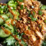 Crispy Chicken Rice Salad with Creamy Peanut Dressing
