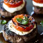 Grilled Filet Steaks with Fresh Mozzarella, Tomato, and Basil — A Classic Italian Twist on Tenderloin