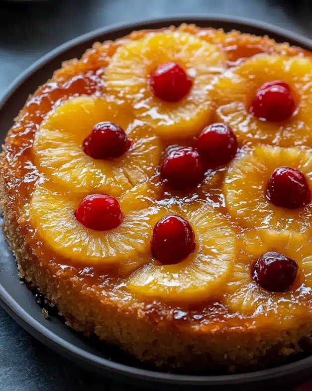 Classic Pineapple Upside-Down Cake with Cherries: A Timeless Holiday Dessert to Savor