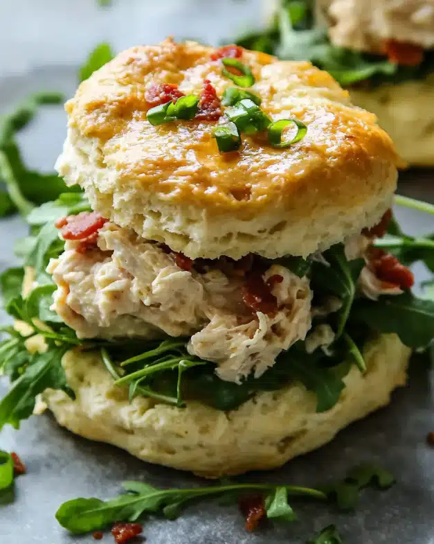 Honey Butter Biscuits with Pimento Cheese Chicken Salad