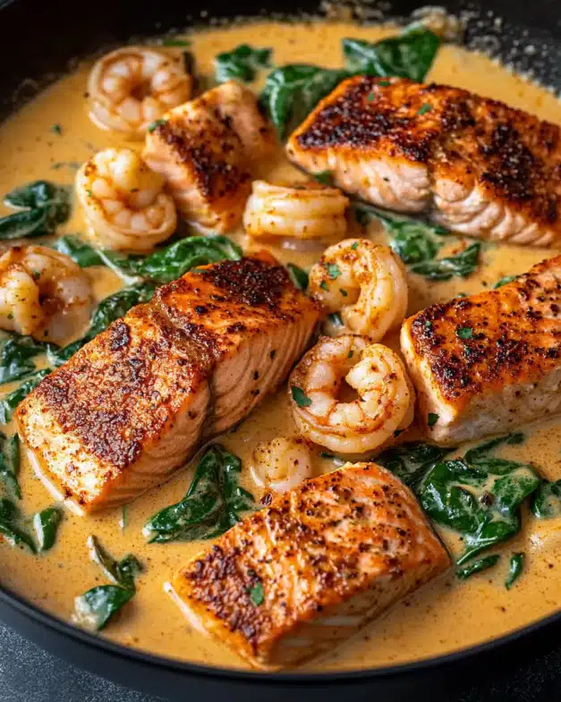 Cajun Cream Sauce with Salmon and Shrimp – A Flavorful Seafood Delight