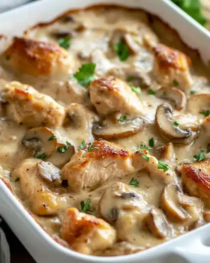 Chicken and Mushroom Casserole – A Comforting Dinner Recipe