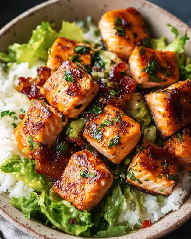 Sweet and Spicy Honey Mustard Salmon Bowls (Irresistible Flavor in Every Bite!)