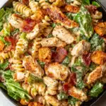 Chicken Bacon Ranch Pasta Salad with Crisp Romaine and Croutons: The Ultimate Crowd-Pleaser