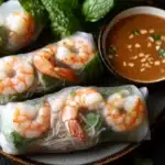 Fresh Shrimp Spring Rolls with Creamy Peanut Dipping Sauce
