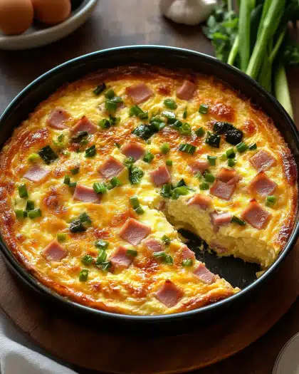 Savory Ham and Cheese Quiche with Creamy Egg Custard