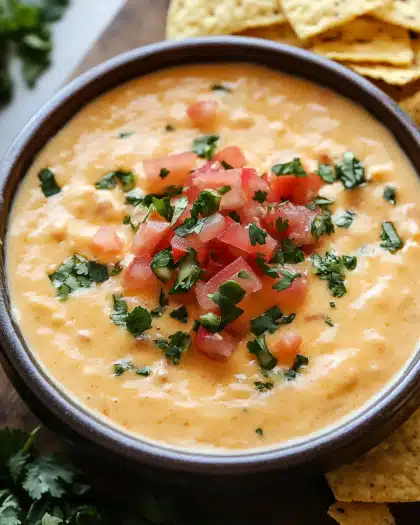 Creamy Cheddar Queso Dip with Green Chiles — The Ultimate Party Dip Recipe