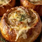 Hearty French Onion Soup in Sourdough Bread Bowls