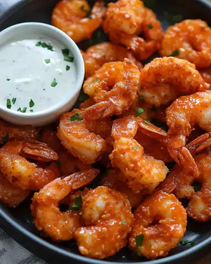 Crispy Buffalo Shrimp Bites with Ranch or Blue Cheese: The Ultimate Flavor-Packed Snack