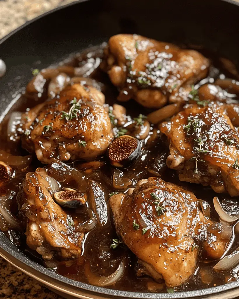 Balsamic Fig Chicken Thighs with Onions and Thyme: A Comforting, Flavor-Rich Skillet Meal