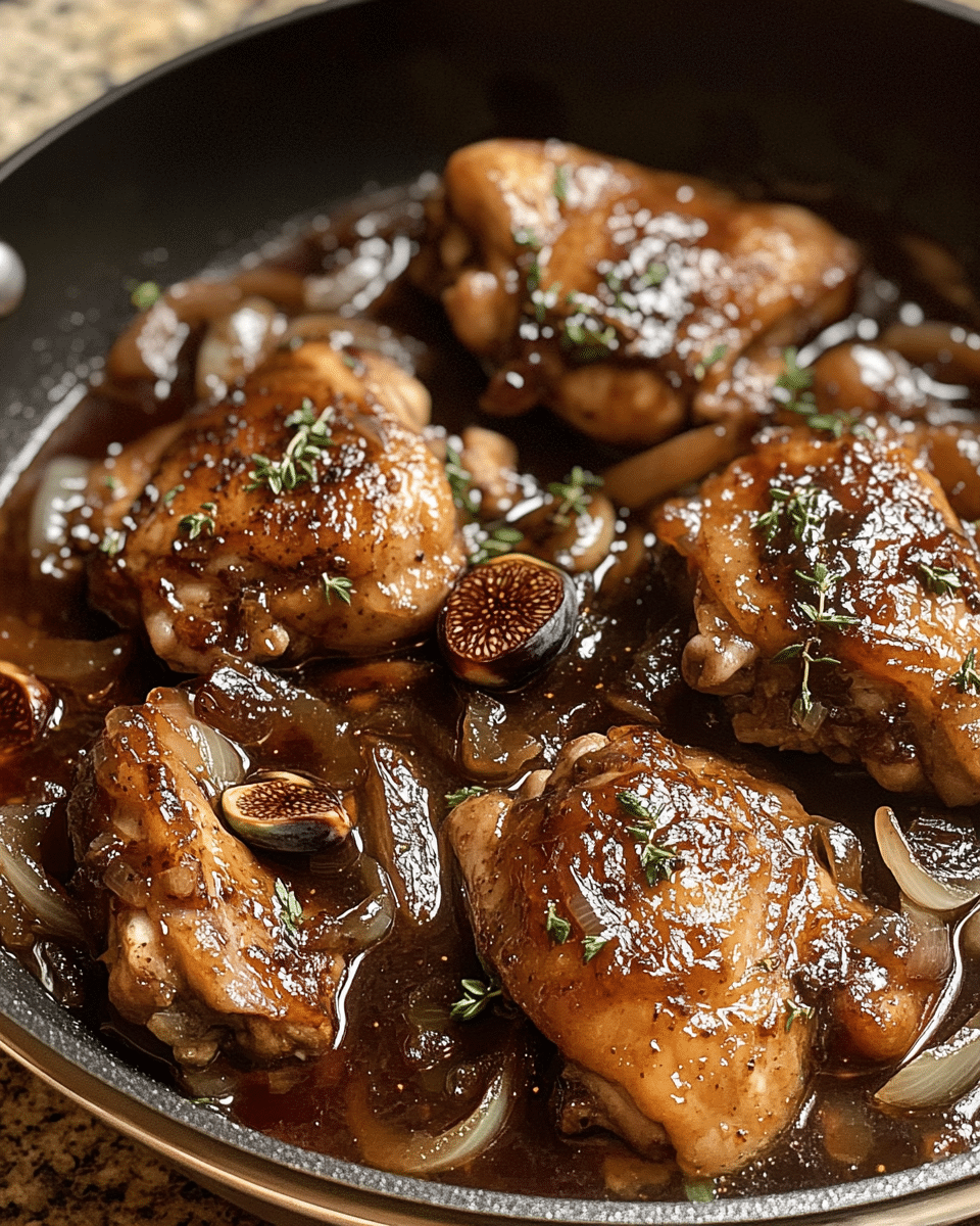 Balsamic Fig Chicken Thighs with Onions and Thyme: A Comforting, Flavor-Rich Skillet Meal