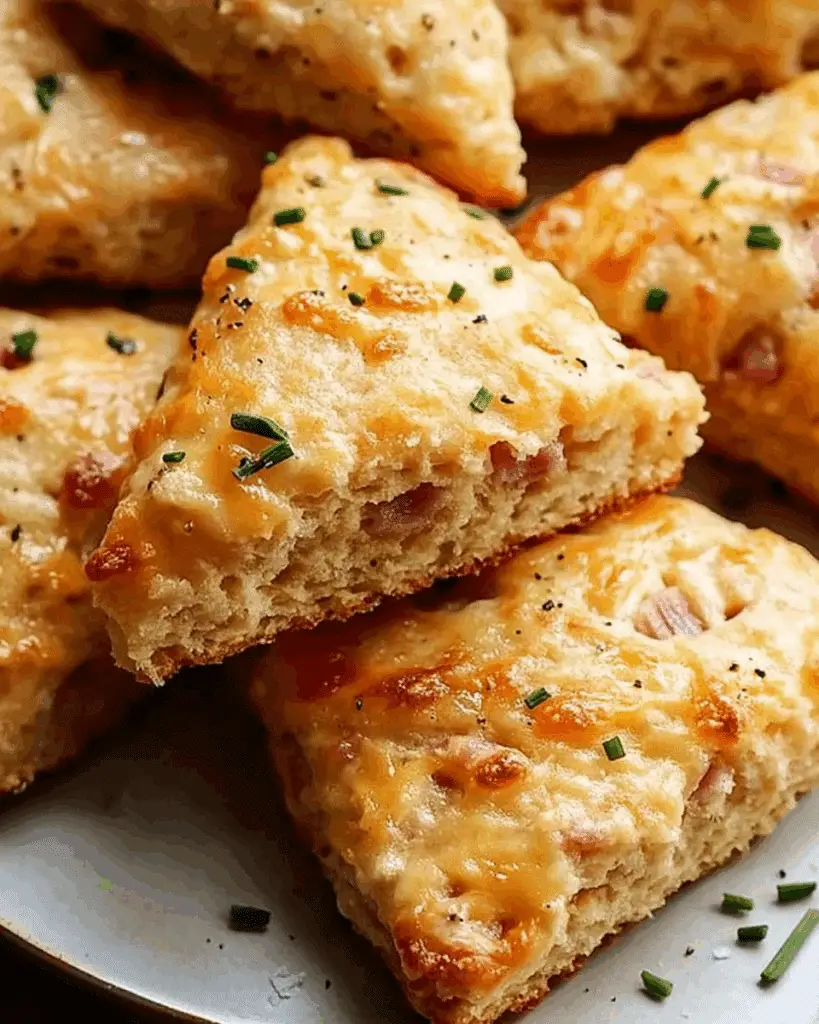 Warm Cheddar & Chive Ham Scones – A Savory Delight