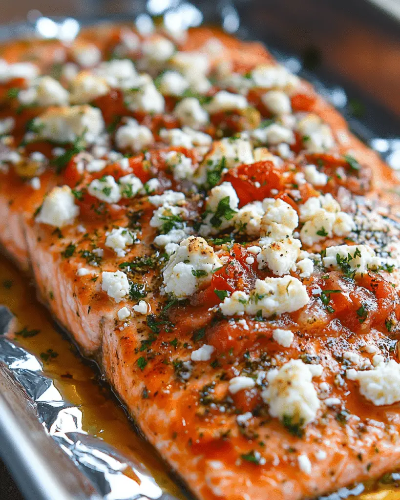 Baked Salmon with Tomato Herb Sauce and Feta — A Flavorful, Healthy Dinner Recipe