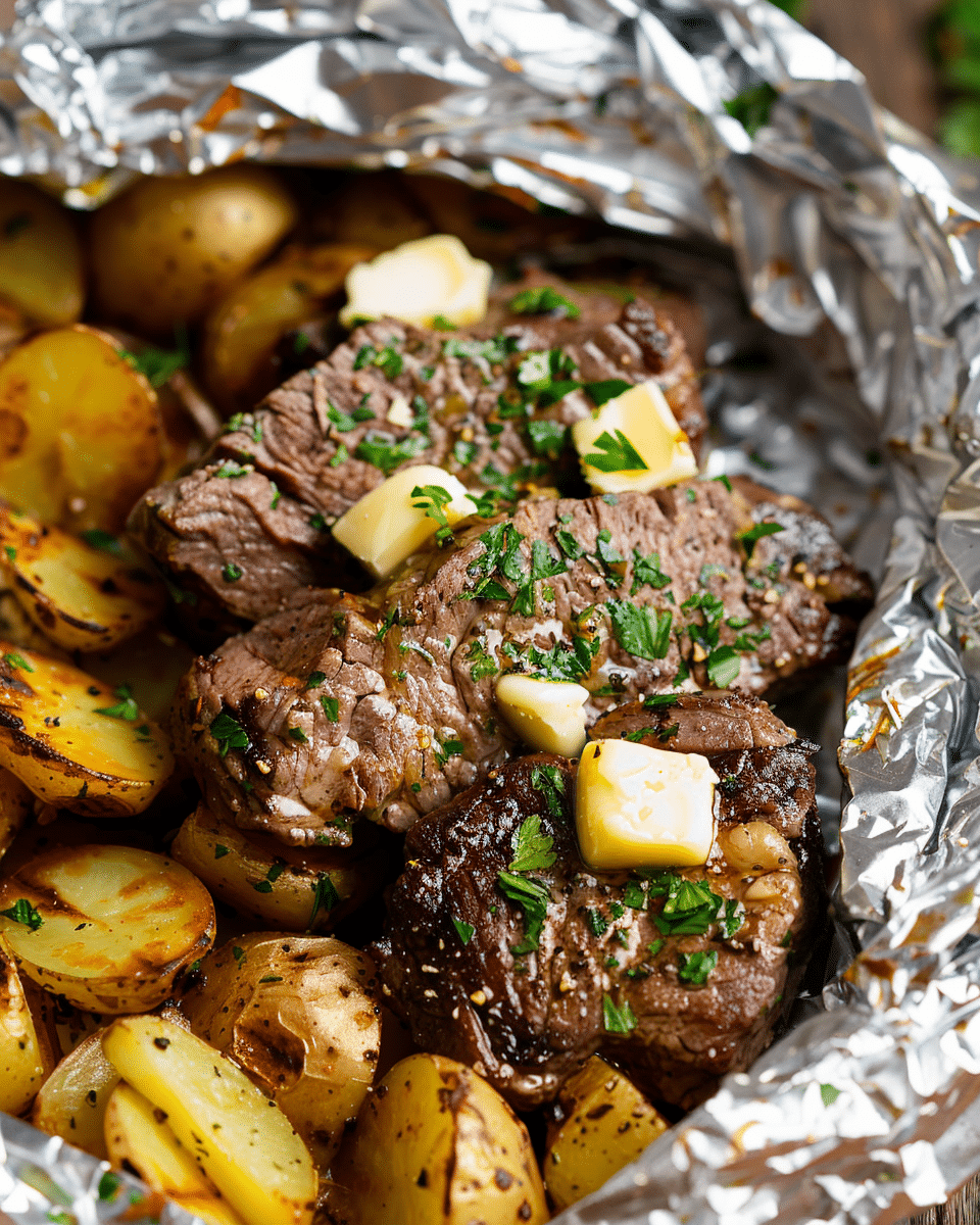Garlic Butter Steak and Potato Foil Packets – The Ultimate Easy Dinner Recipe