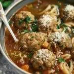 Hearty Italian Meatball Soup with Homemade Meatballs