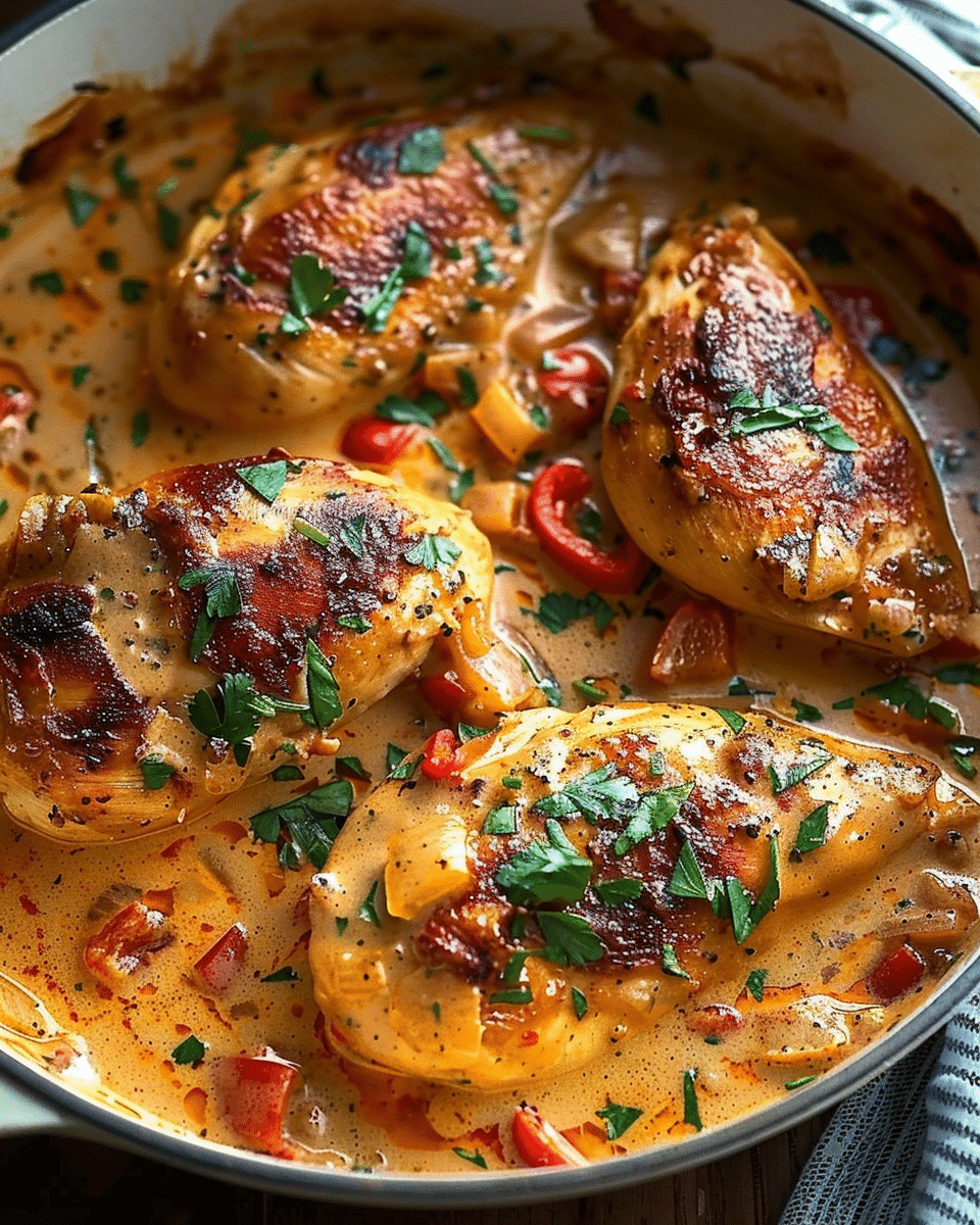 Creamy Garlic Red Pepper Chicken Recipe: A Comforting, Flavor-Packed Dinner