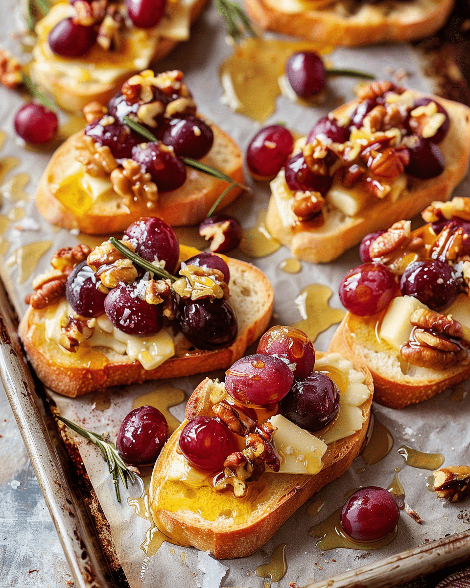 Brie and Roasted Grape Crostini – A Perfect Blend of Sweet and Savory