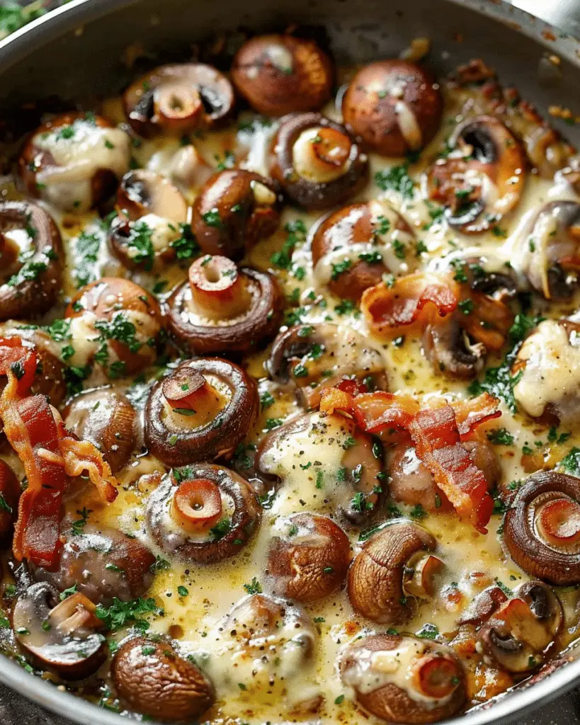 Cheesy Bacon Mushroom Skillet Recipe — Rich, Creamy, and Irresistibly Delicious