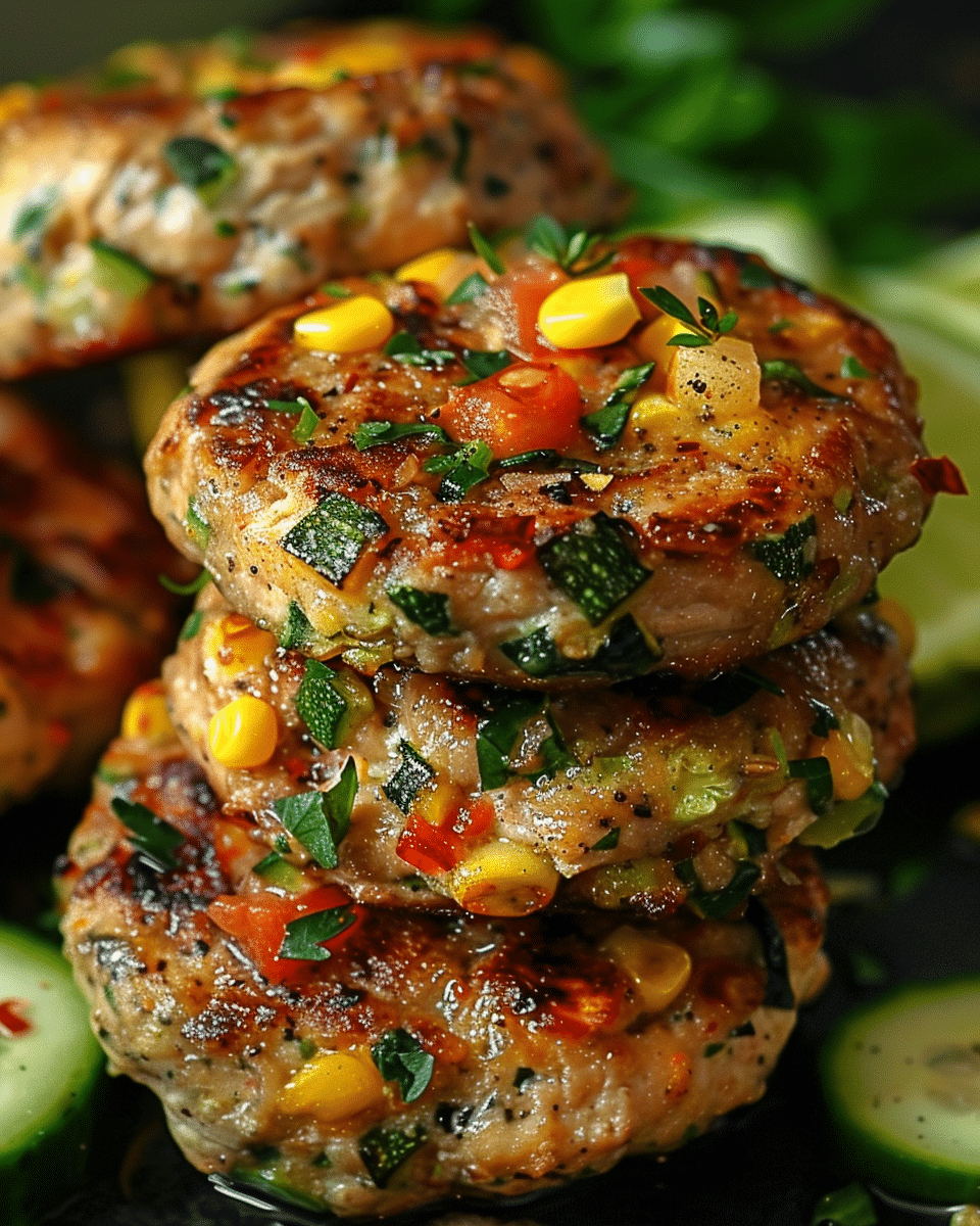 Mediterranean Chicken Burgers with Greek Yogurt Sauce and Tomato-Cucumber Relish