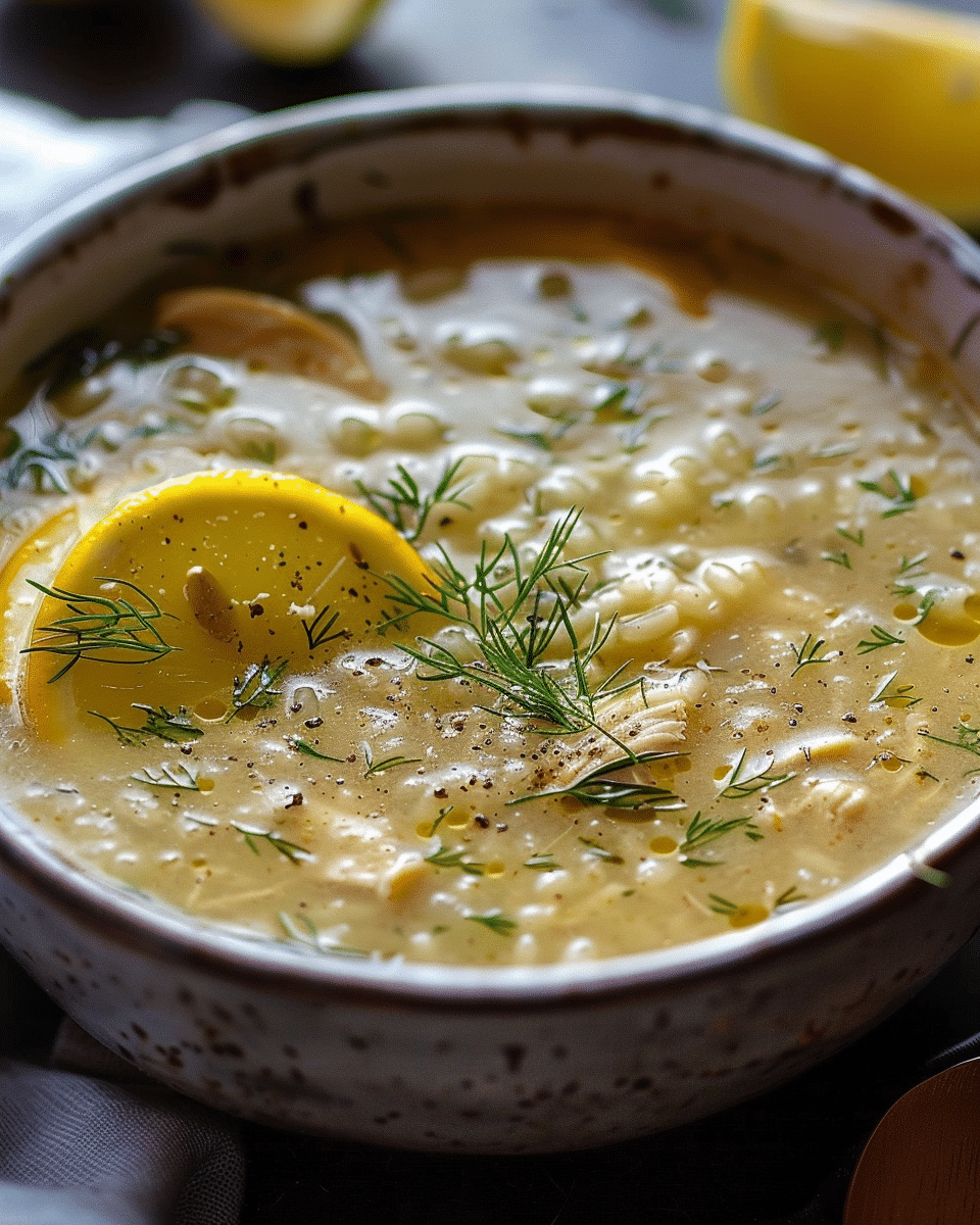 Greek Lemon Chicken Soup with Rice and Dill: A Comforting Mediterranean Classic